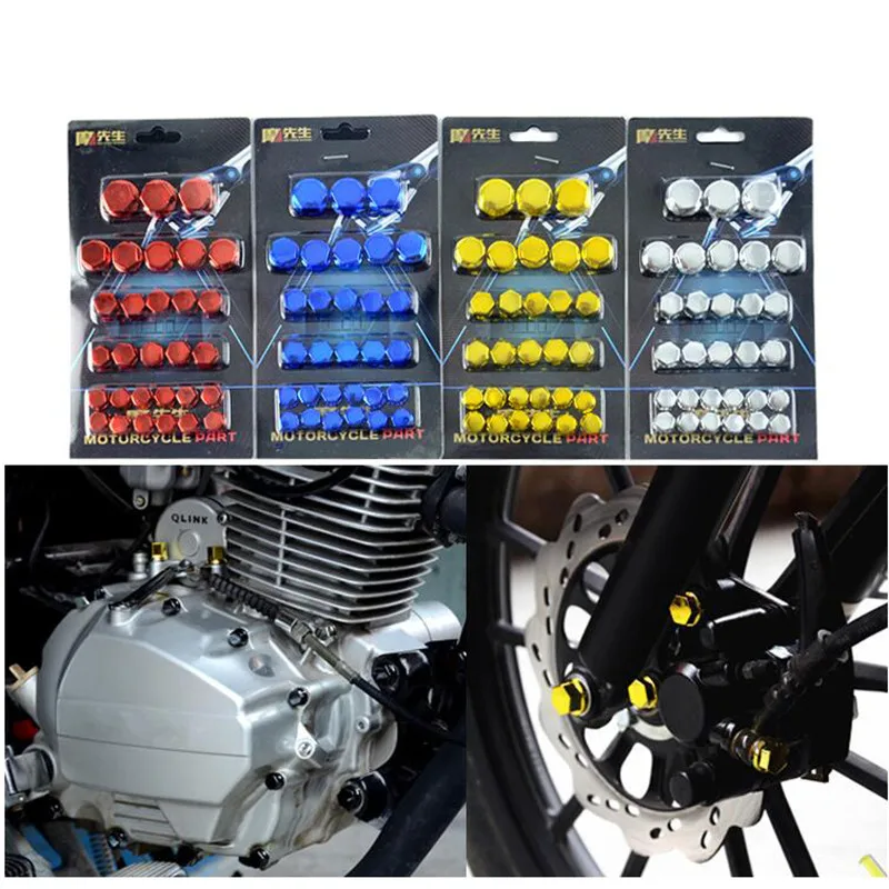 

30pcs/Set Motorcycle Decal Modification Part For Yamaha Suzuki Honda Moto Head Screw Nut Wheel Bolt Cap Cover Decorative Parts