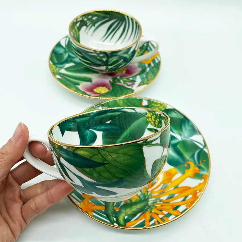 Элегантная чашка из костяного фарфора простая керамическая кофейная и блюдо с