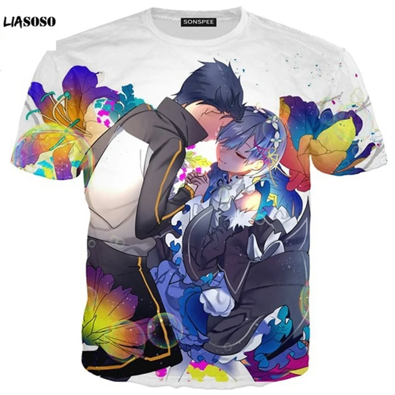 

Summer Men's and Women's T-Shirt Harajuku Fashion Anime Maid Wear Shirt Street 3D Pattern