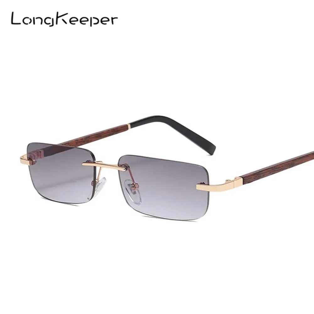 

LongKeeper маленькие прямоугольные солнцезащитные очки для женщин и мужчин фирменный дизайн модные квадратные солнцезащитные очки безрамные г...