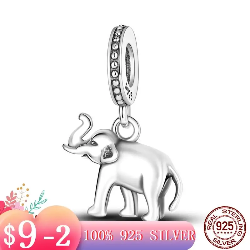 

Independent Design 2021 New 925 Sterling Silver Elephant pendant beads Charm Fit Original Pandora Bracelet DIY Jewelry For Women