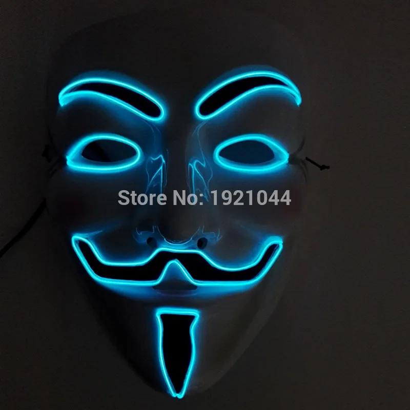 Style 10 Горячая Распродажа, модная светящаяся маска EL Wire, светодиодный Вечерние Маски, костюмы на Хэллоуин, маска для Хэллоуина, страшная тема, вечерние украшения - Цвет: Style 10