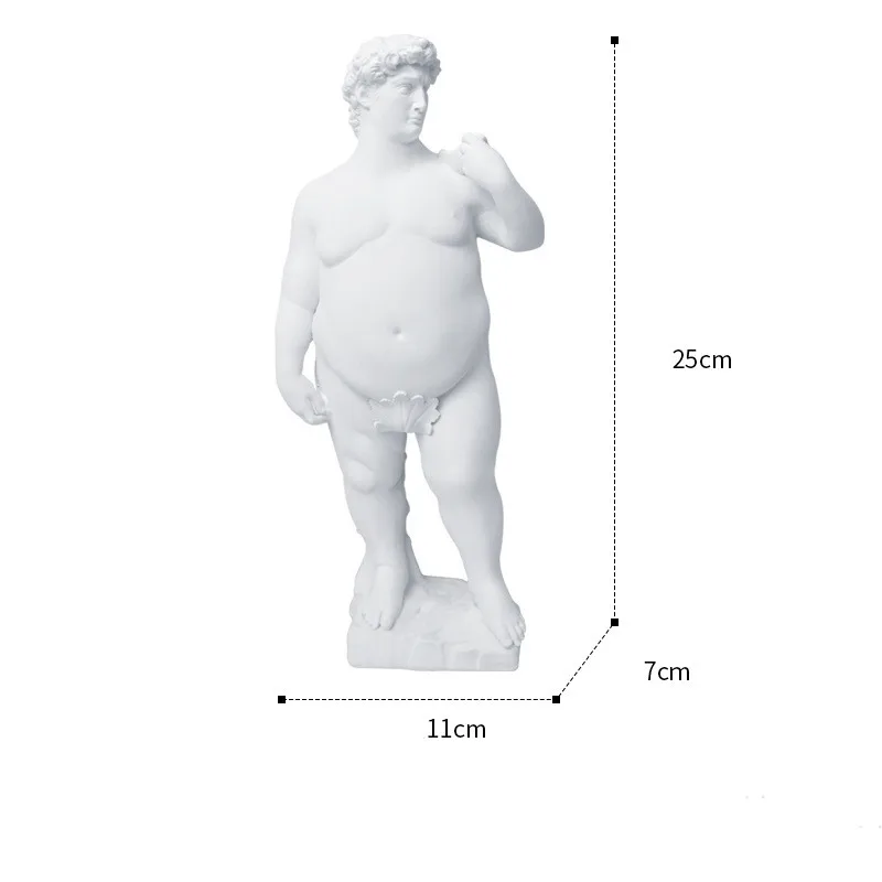 

New Creative Fat David Portrait Sculpture Resin Craft Decoration Human body Statue Home Desktop Ornaments Garden Art Decoration