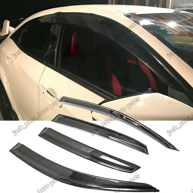 Боковые оконные козырьки обшивка из углеродного волокна для Honda Civic Type R 2016 2017 2018