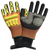 absorb industrial shock reduce cut proof safety glove impact resistant oil gas field mechanics glove work gloves