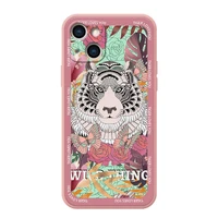 cartoon tiger phone case for iphone 13pro max case silicone animal phone case for iphone 13mini camera protection back cover