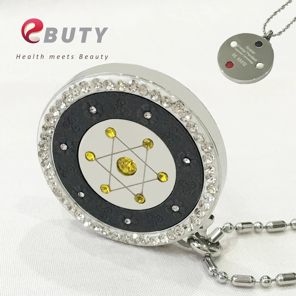 Yellow with 4 in 1 EBUTY Давид кулон Лава звезда Квант энергии подвески 4000CC отрицательные ионы белый розовый красный желтый цвет с подарочной посылка коробка - Окраска металла: Yellow with 4 in 1