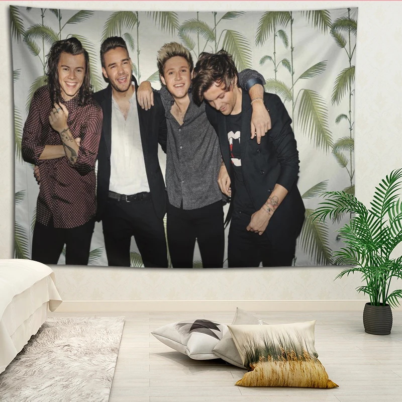 

New arrival custom One Direction printing tapestry More Size home living room bedroom decorative wall blanket 95x73/150x100
