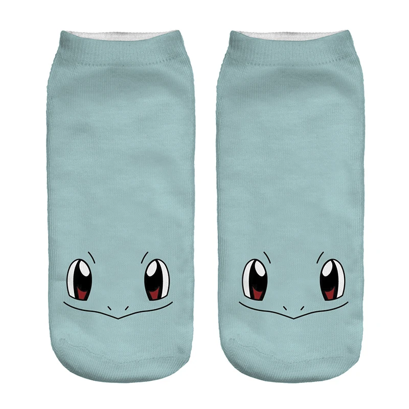 Kawaii Pokemon Go/хлопковые носки унисекс для мальчиков и девочек Забавные женские милые носки из полиэстера мужские короткие носки с принтом японского мультфильма