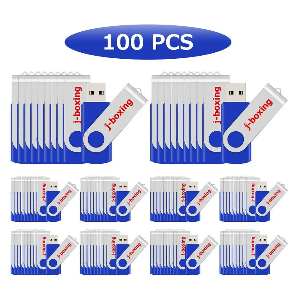 

J-boxing 100PCS 64MB USB Flash Pen Drive Metal Swivel Flash Memory Stick for PC Macbook Tablets Car Studio USB Pendrives Storage