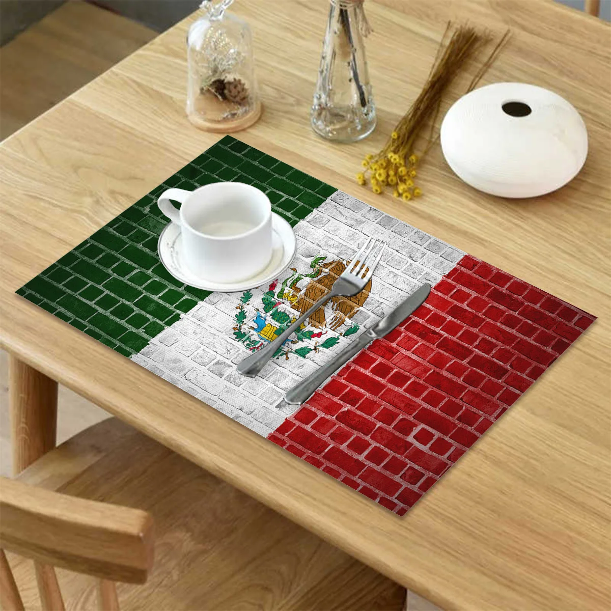 Portuguese Flag Wall Tile Pattern Table Mat Kitchen Decoration Placemat Napkin For Wedding Dining Accessories | Дом и сад