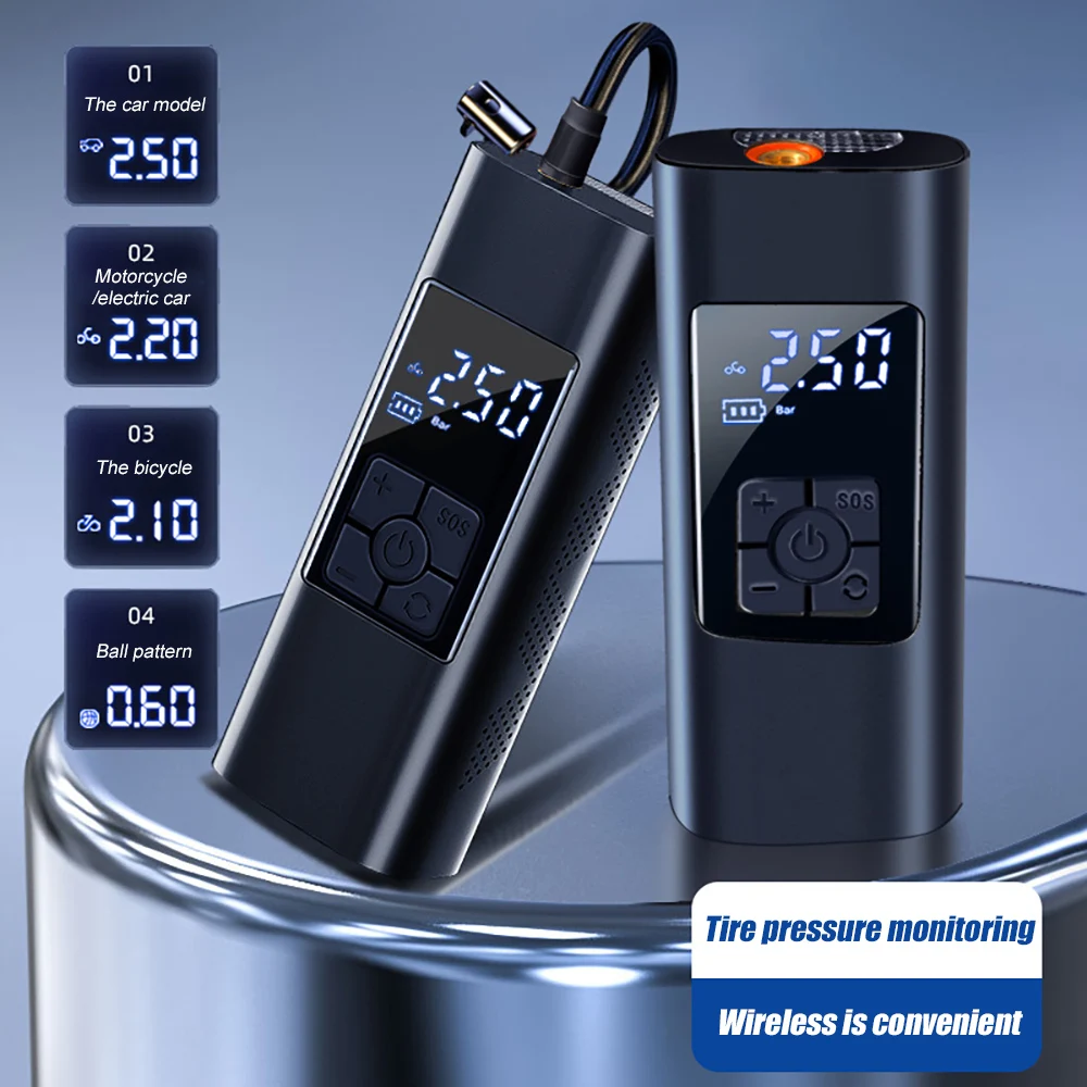 

Автомобильный насос с USB-портом, 6000 мАч, 3-5 ч