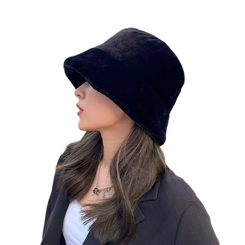 

Fashion Women Warm Bucket Hats Lady Autumn Winter Outdoor Panama Fisherman Cap Hat For Women