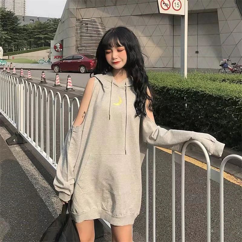 Черная серая толстовка с капюшоном оверсайз Женская Толстовка Harajuku уличная толстовка с капюшоном для женщин модная Корейская Moon Printng Толстовка для женщин
