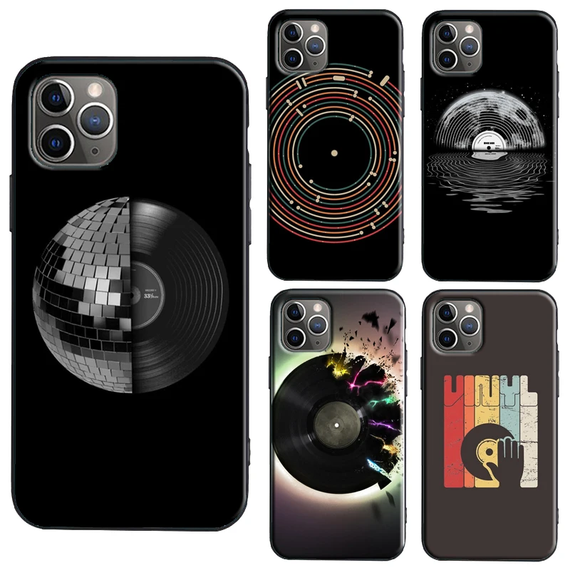 Vinyl DJ Record Art TPU Case For iPhone XR X XS Max 11 13 Pro Max 12 mini 6S 7 8 Plus SE 2020 Cover Coque
