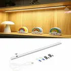 Светодиодный светильник для шкафа с питанием от USB, 3 цвета, ручной светильник с датчиком, светильник для бара, стола, шкафа, кухни, мебели, лампа для украшения дома