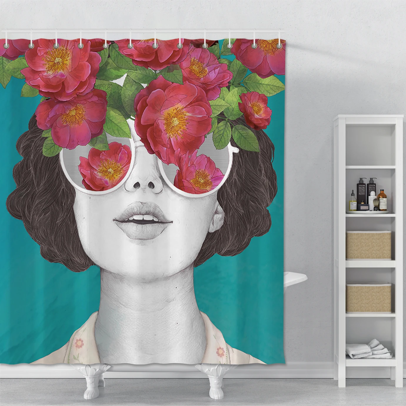 

Creative Shower Curtain Bathroom Waterproof Shower Curtain With Hooks Polyester Art Bath Shower Curtrain Bathroom Home Decor