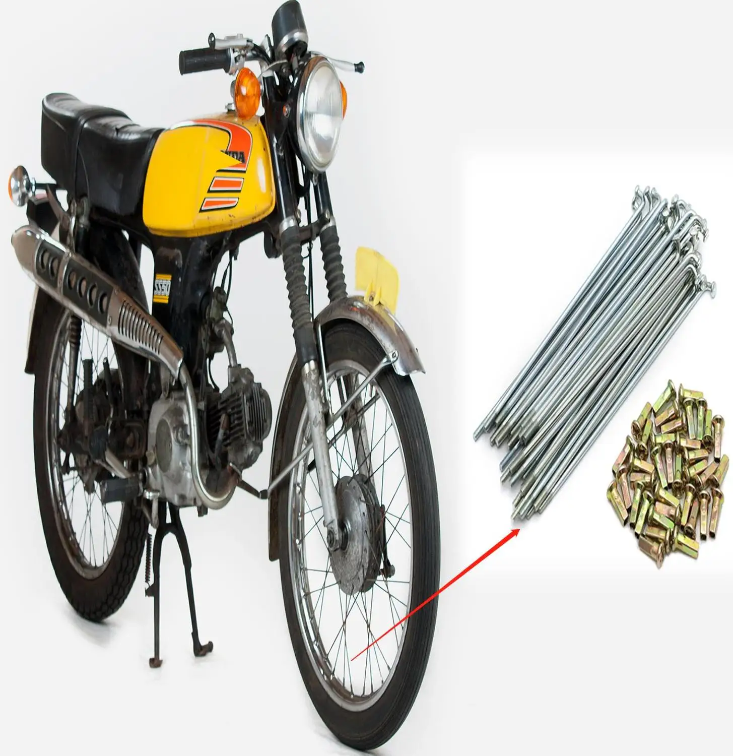 Передние и задние спицы для Honda SS50 C70 CL70 CT90 CT110 C110 CD70 соединительный обод 17 колес