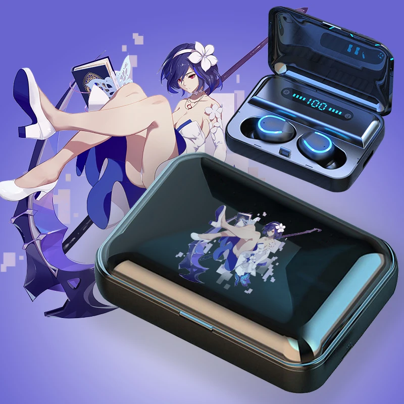 Игровые наушники Honkai Impact Bluetooth для Android беспроводные 5 0 зарядная коробка HD Аниме