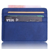 trassory small mini travel lizard pattern leather bank business id card holder wallet case for men women with id window