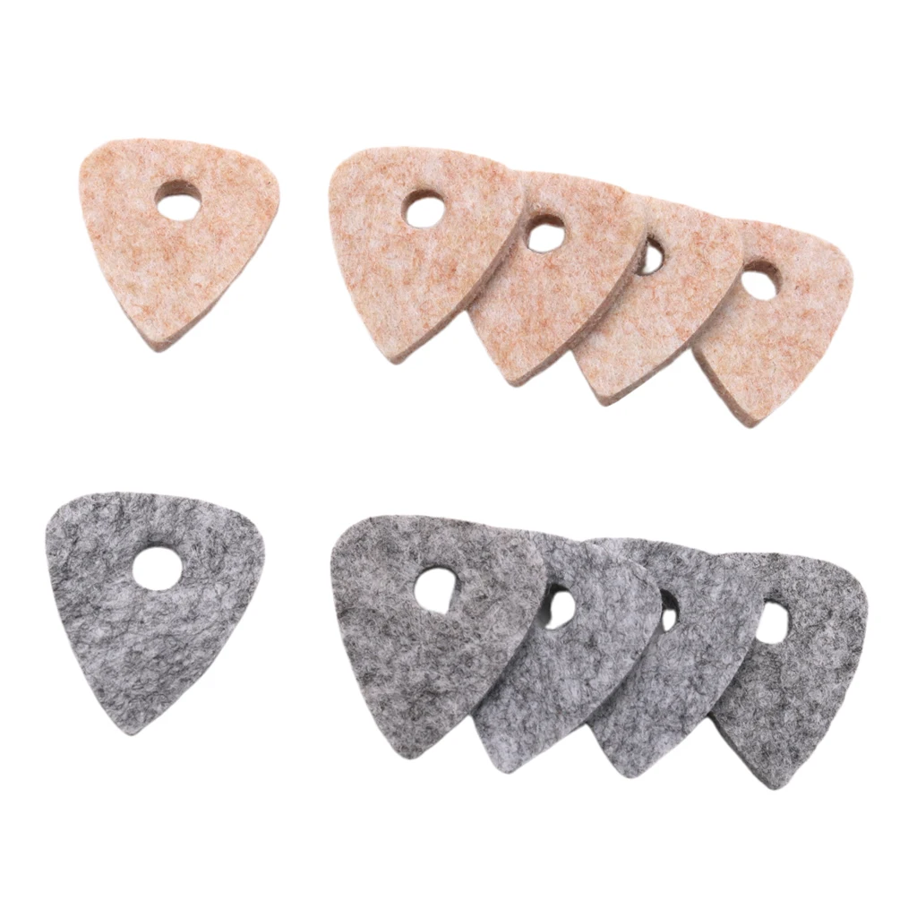 

10 Pcs Wool Felt Picks Ukulele Guitar Parts Plectrum Picks Cream And Gray