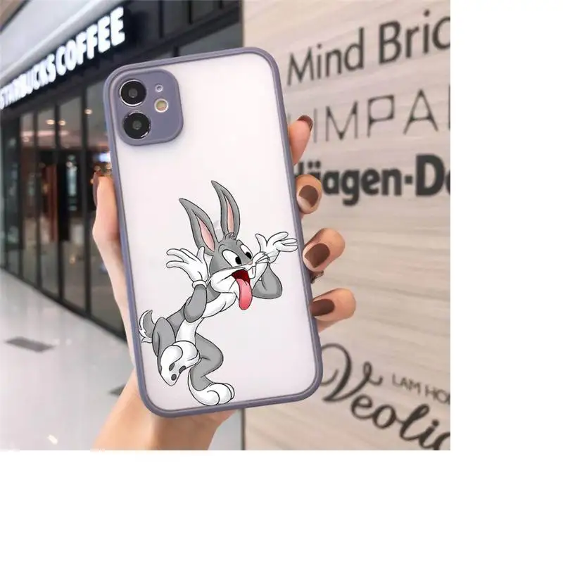 

Bugs Bunny cartoon rabbit Phone Cases matte transparent For iphone 7 8 11 12 plus mini x xs xr pro max cover