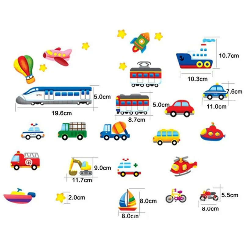 Детские любимые аниме наклейки на стену мультяшный автомобиль 3d Виниловые