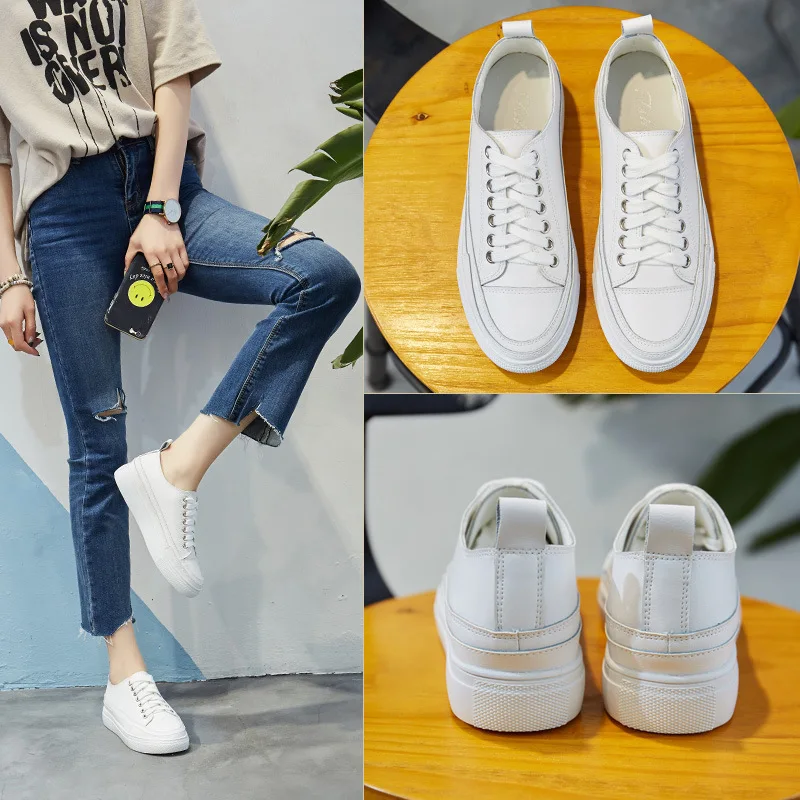 Кроссовки женские на шнуровке классические плоская подошва повседневные обувь