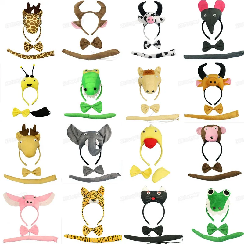 3D повязка на голову с ушками животных для вечеринки взрослых и детей|Украшения