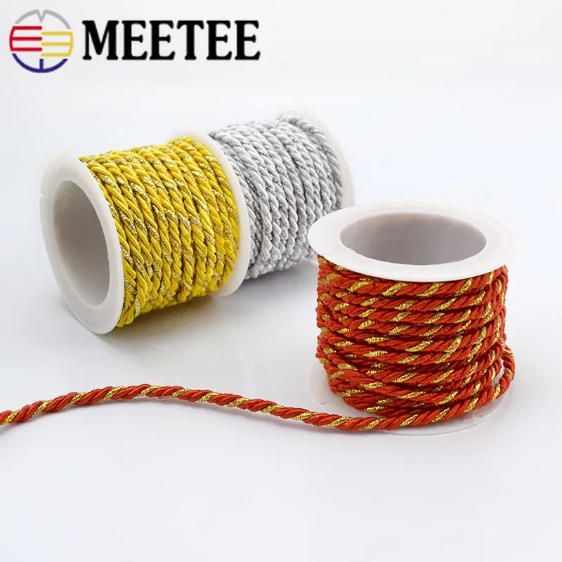 Высокая прочность 3 мм золотой блеск шпагат шнур подарочная коробка упаковочная