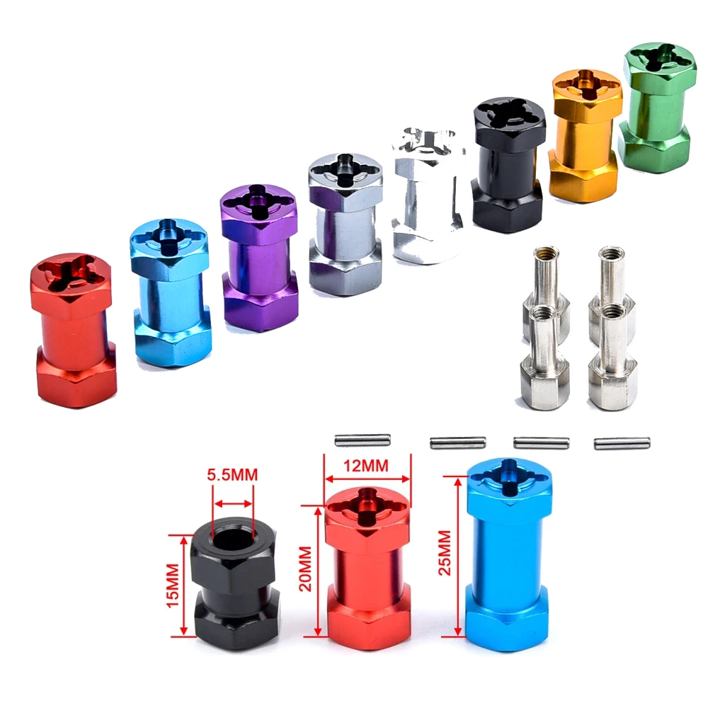 4 шт. алюминиевые переходники для ступицы колеса 12 мм 15/20/25 мм|Детали и аксессуары|