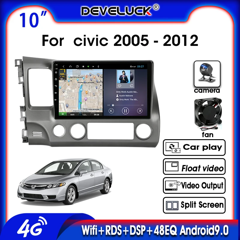 Автомагнитола на Android 9 0 мультимедийный видеоплеер для Honda Civic 2005-2012 Авторадио с