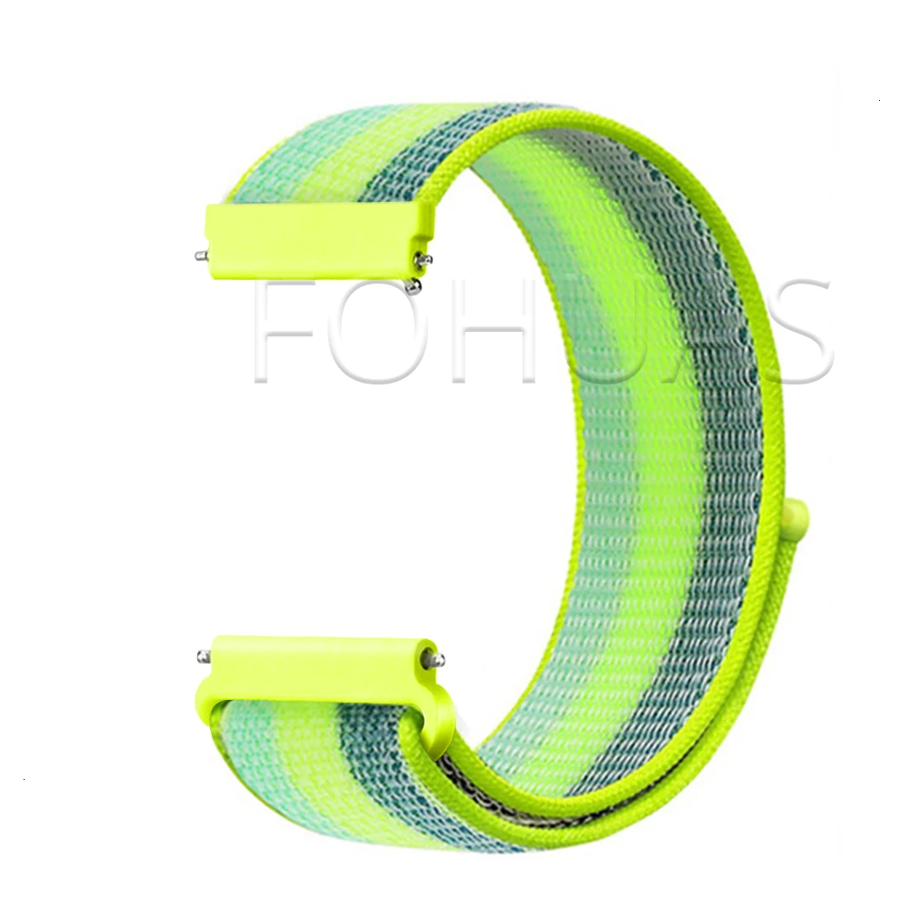 Pollen yellow Нейлоновый ремешок 20 мм 22 мм для Xiaomi Amazfit Gtr 47 мм samsung Galaxy Watch 42 мм 46 мм Active gear S3 классический ремешок HUAWEI WATCH 2 Pro - Цвет ремешка: Pollen yellow