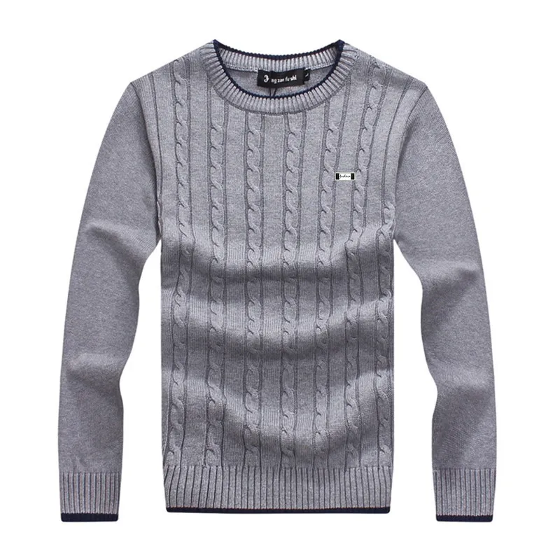 

Autumn winter new Fashion Brand men's sweater solid color round neck pullover Slim thick knitted sweater tide men's clothing
