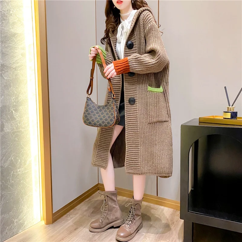 Women'S Clothing 2020 Autumn Winter Fashion Long Sleeve Loose Cardigan Sweater Knitted Female Cardigan Pull Oversize AA5574