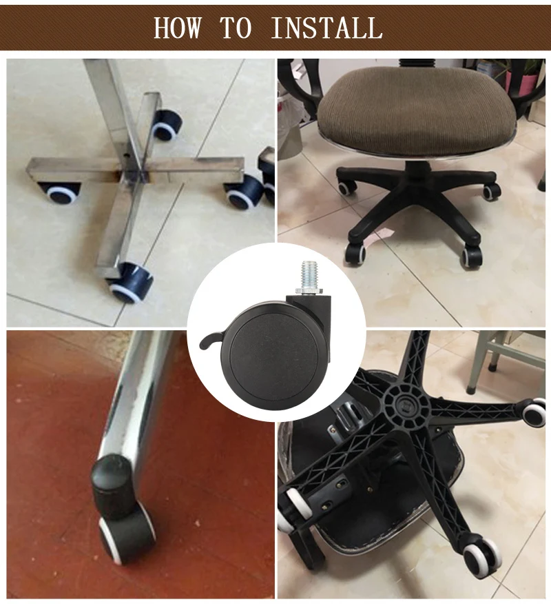 5 шт. 2 колесико для офисного кресла литейщик дюймовый поворотный Колёсики 360