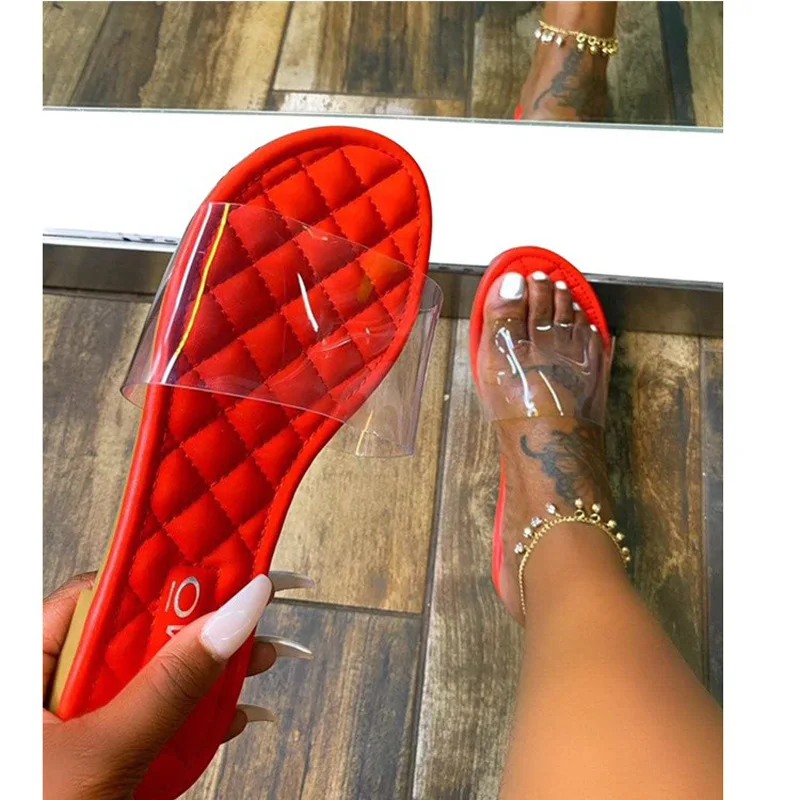 

Summer Ladies2021 Slippers Fashion Beach Flat Transparent Sandals Women's Comfortable Leisure Shoes Zapatos De Mujer Zapatos