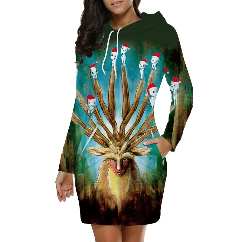 Эстетическая толстовка с капюшоном Готический Единорог Женская одежда