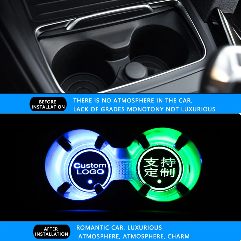 1X New Car Styling Logo Light LED Cup Drink Holder Anti Slip For Dodge caliber ram 1500 caravan charger grand Lamp Accessories | Автомобили
