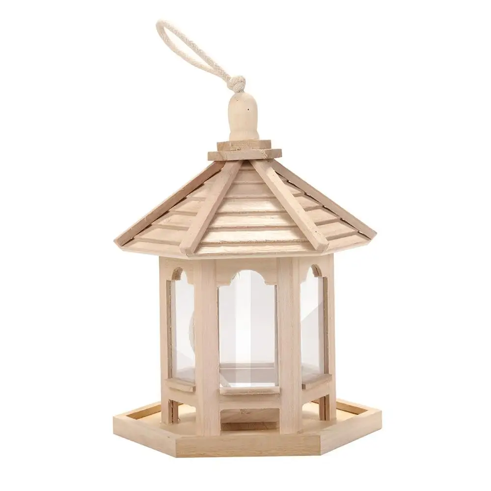 Деревянная кормушка для птиц дом подвесной гнезда с крышей украшение дома сада
