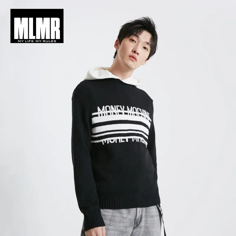 Мужской трикотажный свитер JackJones с буквенным принтом и круглым вырезом уличная