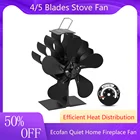 45 лезвия для камина, вентилятор для печи, работающий от тепловой энергии деревянная горелка, Ecofan, тихий дом, вентилятор для камина эффективное распределение тепла