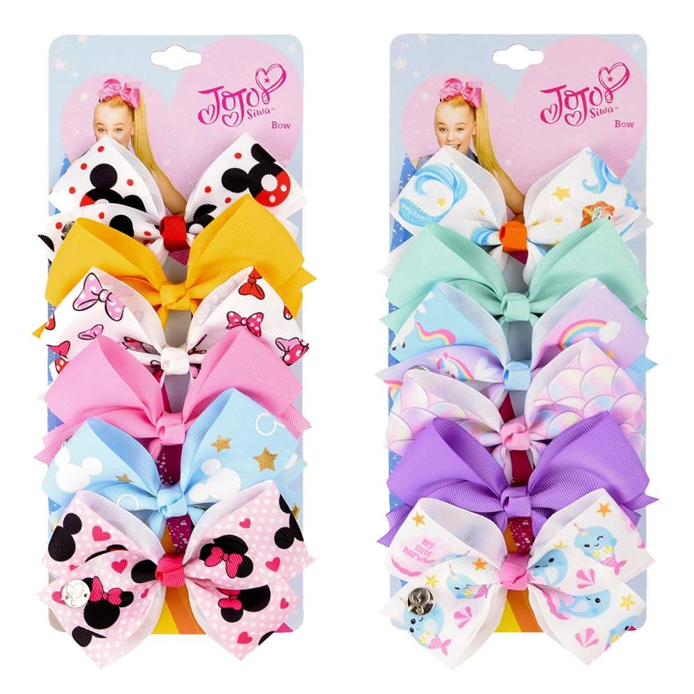 

6 шт./1 комплект, заколки для волос 5 дюймов JoJo Siwa, чешуя Русалки, луки для волос с принтом, Детские волосы для девочек, аксессуары, шпильки для в...