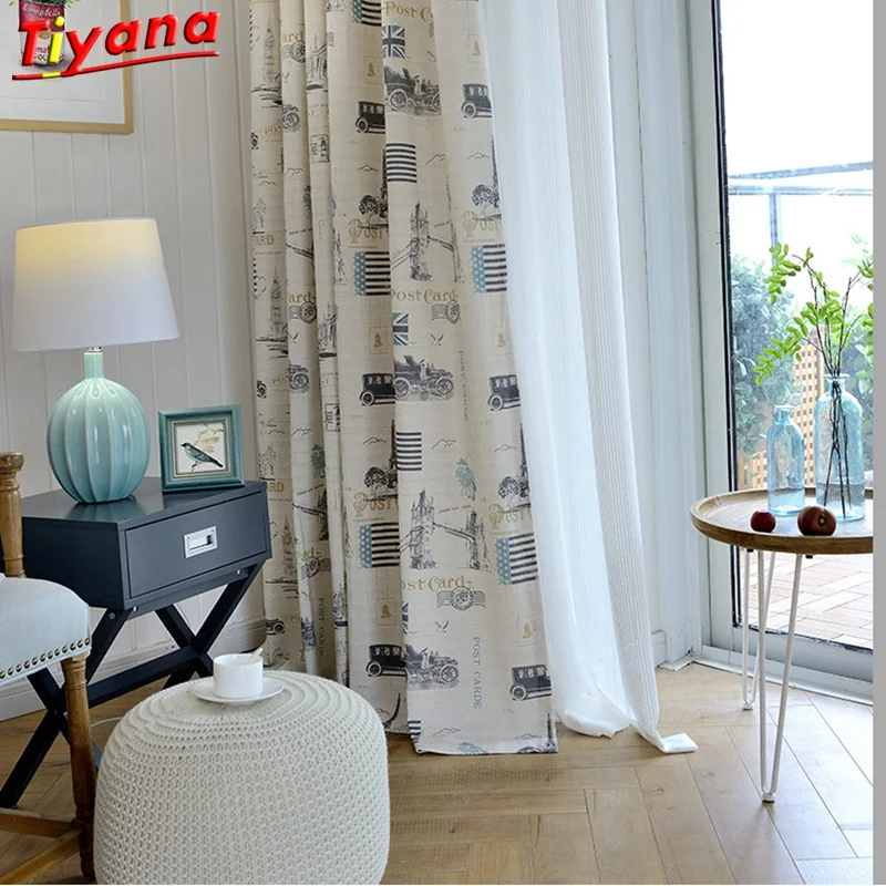 Шторы на окна с принтом тяжелая ткань высокое качество 50% затенение для гостиной