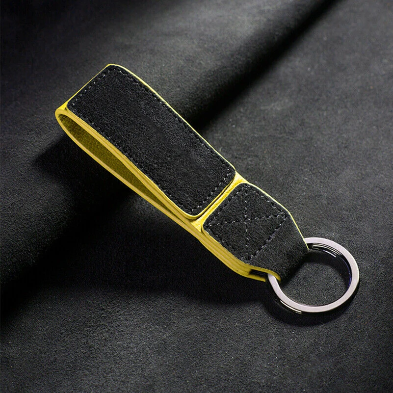 

New Matte Leather Car Auto Keychain Keyring Holder For AMG BMW Audi M/// Volkswagen Volvo Land Rover