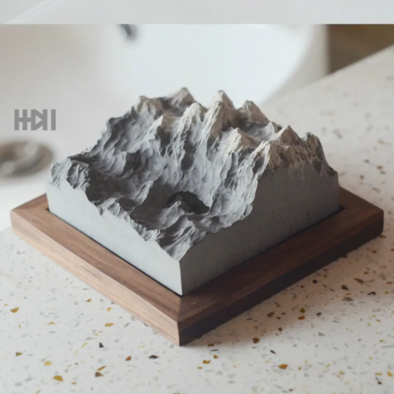 

Modern Cement Incense Burner Rockery Gray Small Essential Oil Incense Burner Smoke Diffuser Waterval Wierook Home Decor AE50XL