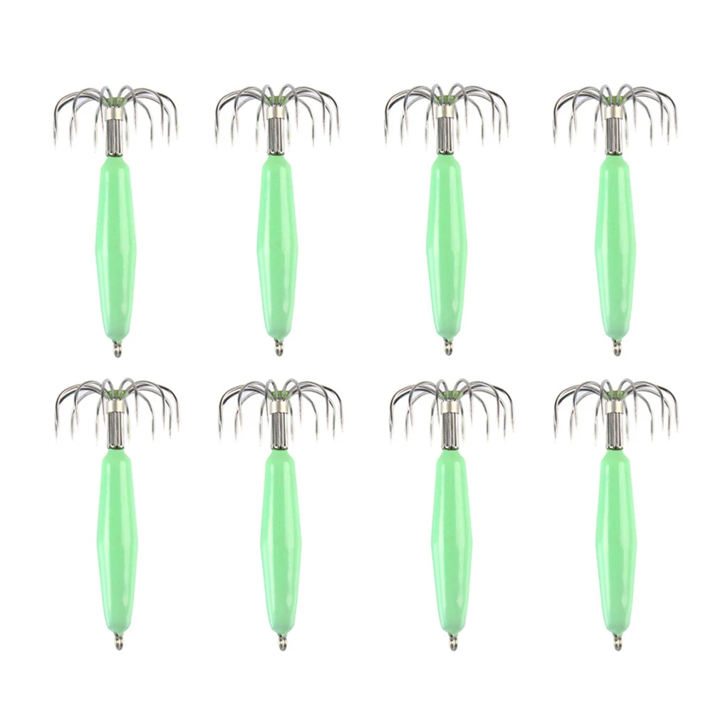 

Stainless Steel Fishhooks Luminous 12 Pin Umbrella Hooks Fishing Tackle Lures Squid Jigs Hook Octopus Fish Hook Free Shipping