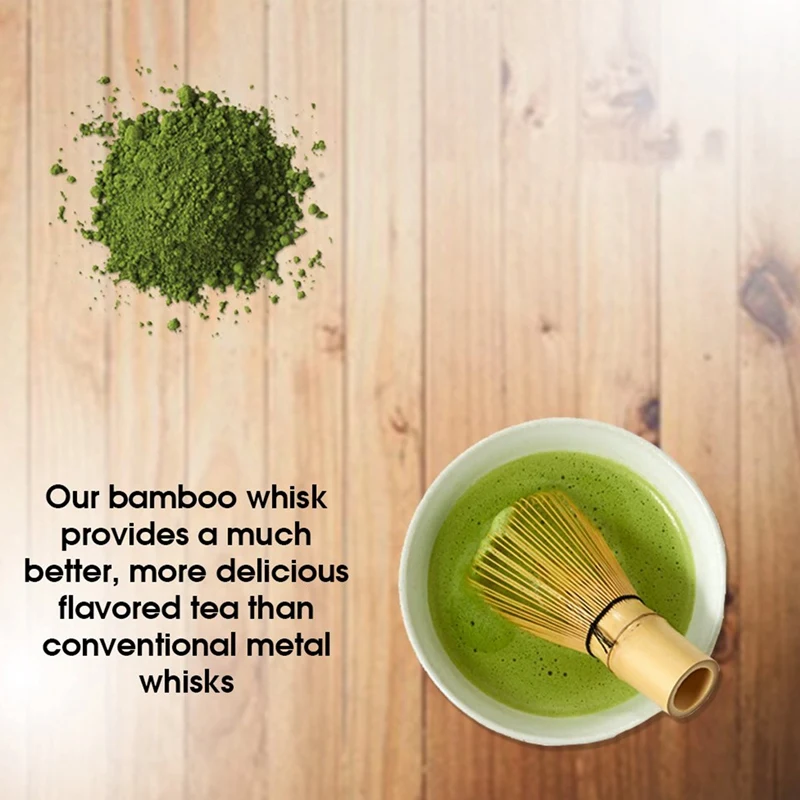 

Matcha Whisk Set Bamboo Matcha Tea Set of 4 Including 100 Prong Matcha Whisk (Chasen), Traditional Scoop (Chashaku), Tea Spoon,