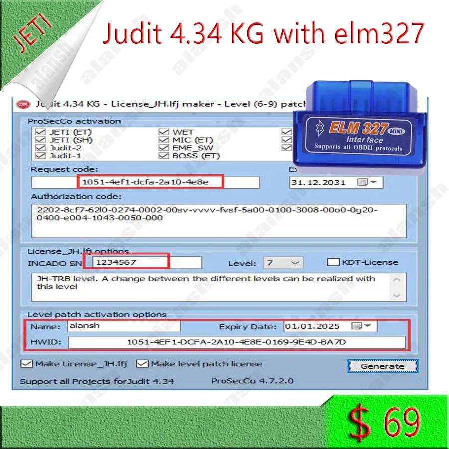 Лидер продаж 2021 для лицензии Jungheinrich (JETI) Judit -4 v4.34 и ET SH Keygen устройство jh.lfj