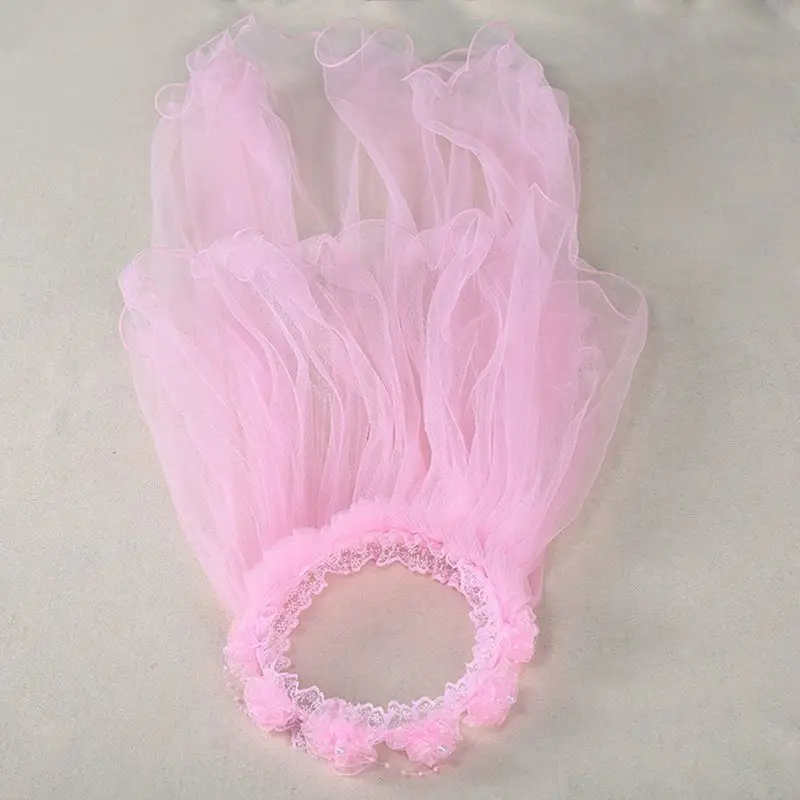 

Детский обруч для волос принцессы T84B, 75 см, двухслойная Тюлевая Фата, цветочная гирлянда с оборками, цветочный кружевной венок, повязка на го...